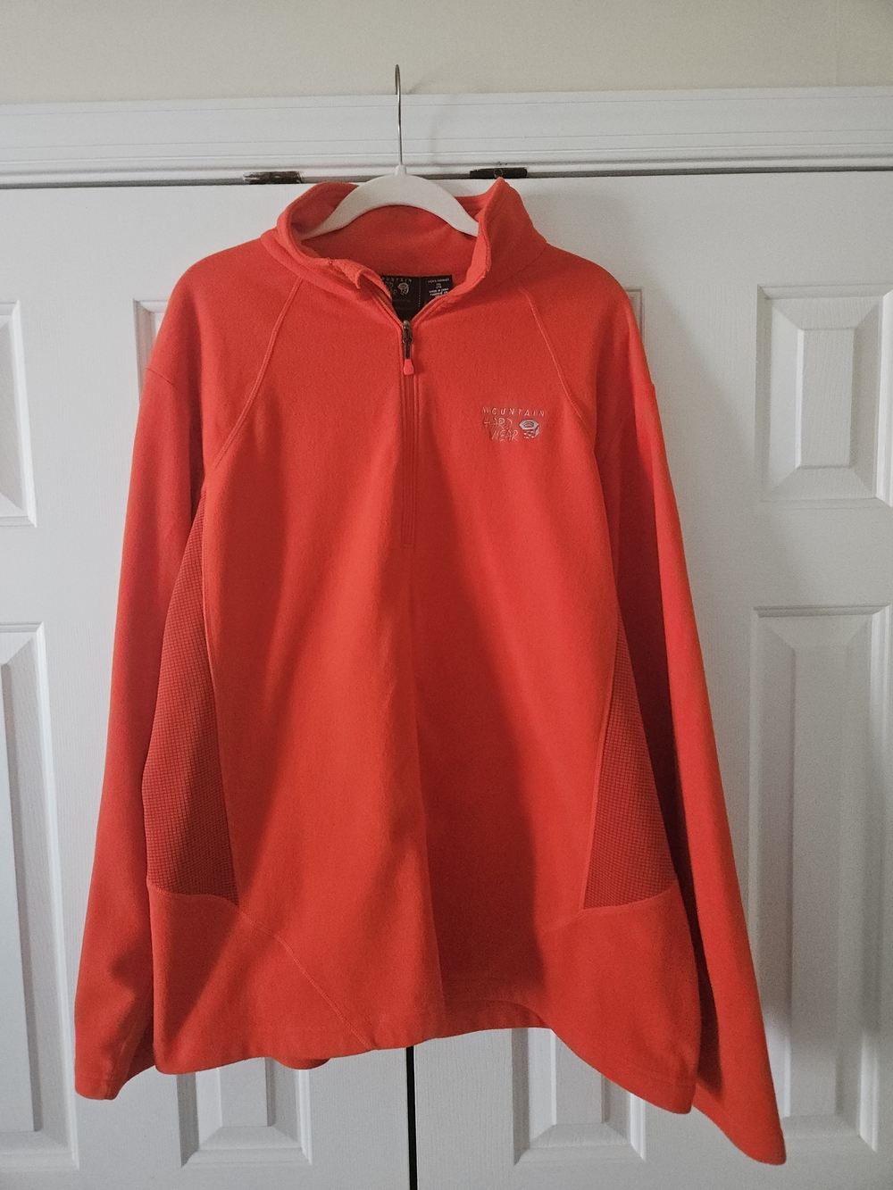 Mountain Hardwear Men's Orange 1/4 Zip Fleece Pullover Mock Neck Activewear XXL